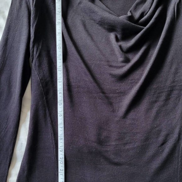 Aritzia Babaton Black Rayon Cowl Neck Long Sleeve - Picture 5 of 8